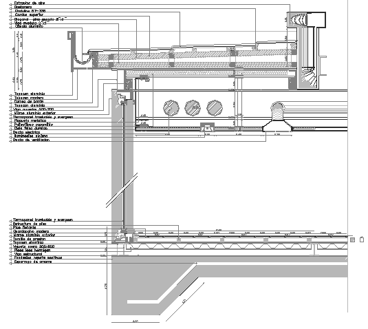 Detail building in steel three levels dwg file