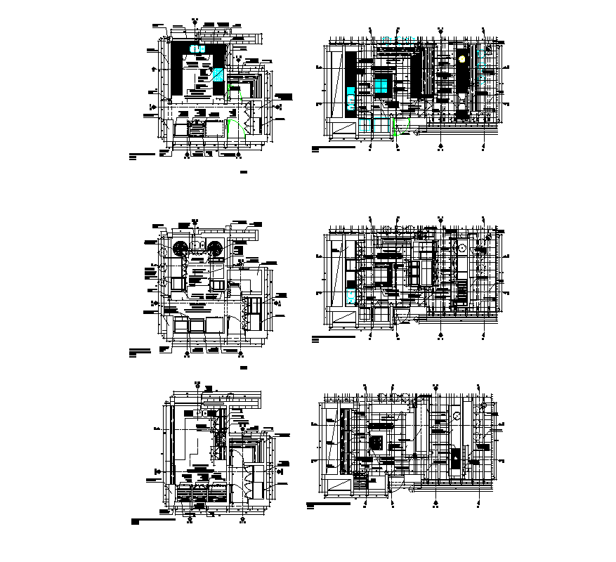 Detail club housing building 2d view layout plan