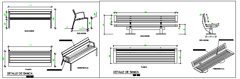 Detail design drawing of benches drawing