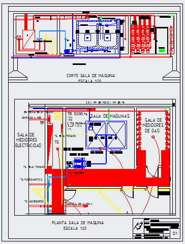 Detail design drawing of engine room design