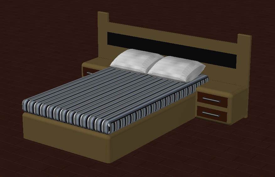 Detail double bed structure CAD furniture 3d model autocad file