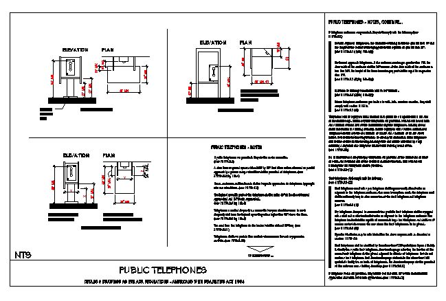 Detail drawing of Public Telephones design drawing