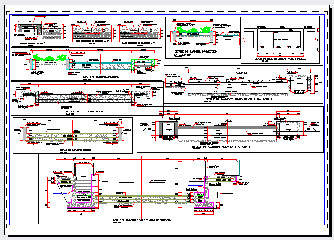Detail drawing of pavements design drawing