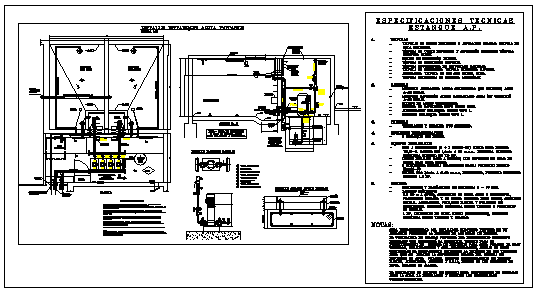 Detail drawing of potable water pond design drawing