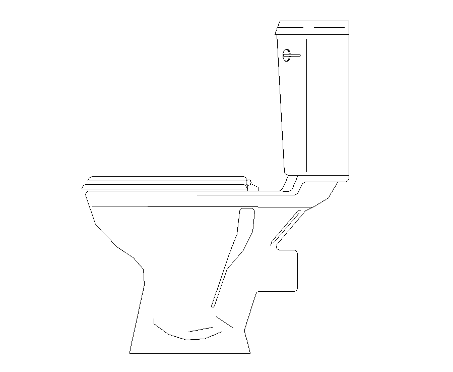 Detail elevation 2d view of Sanitary toilet autocad file