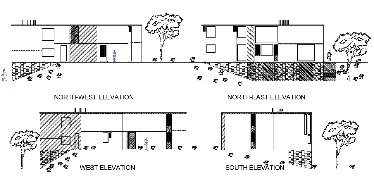 Detail elevation house plan layout file