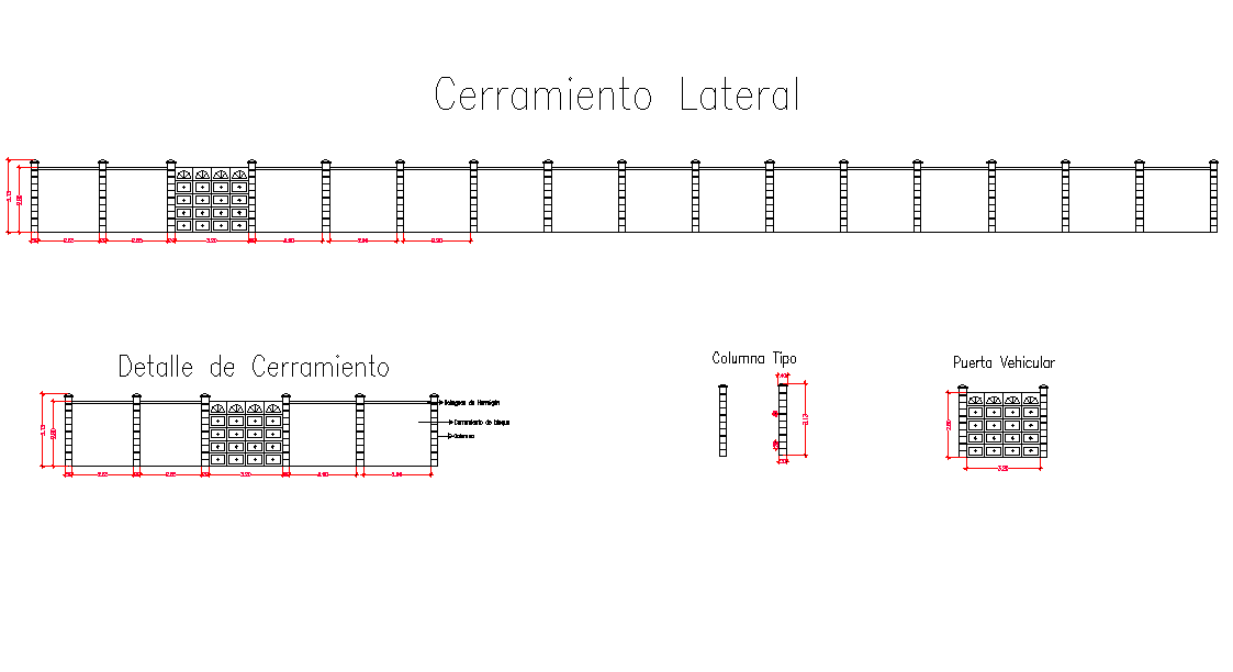Detail enclosure plan and elevation autocad file