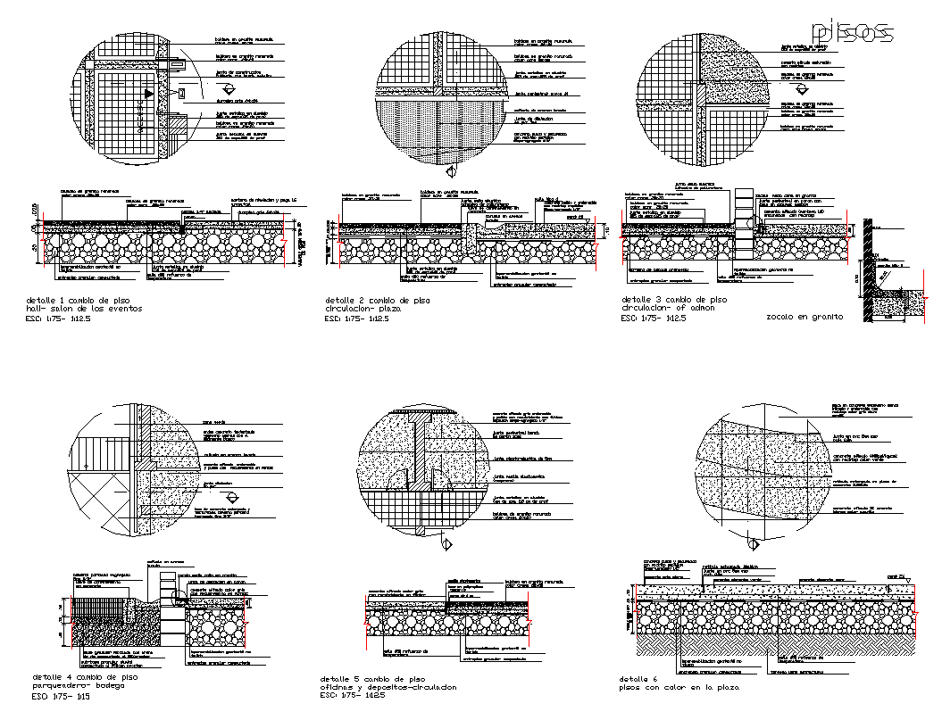 Detail floor structure detail section 2d view layout file
