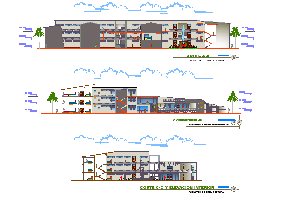 Detail housing building structure sectional layout file