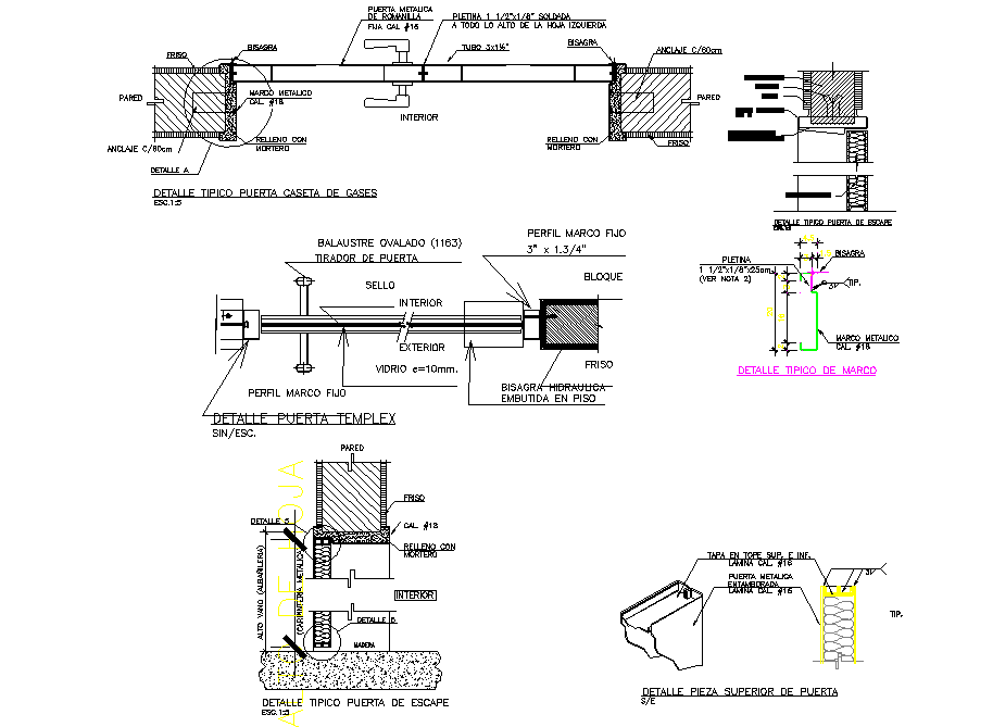 Detail in Typical door dwg file