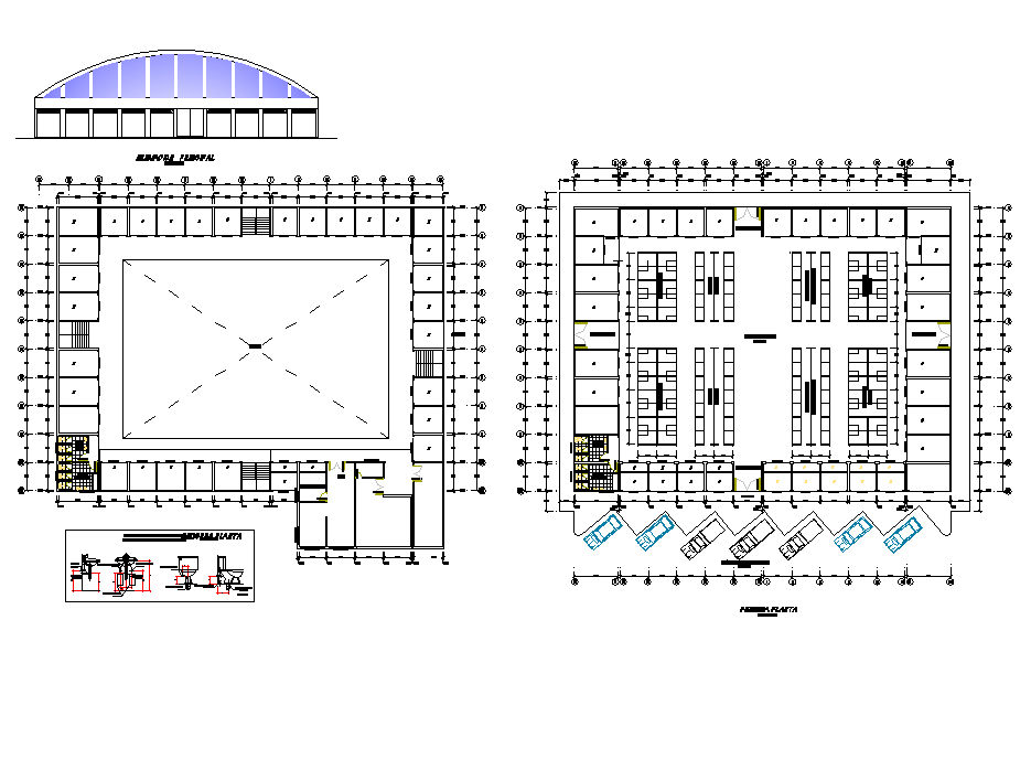 Detail market condo plan dwg file