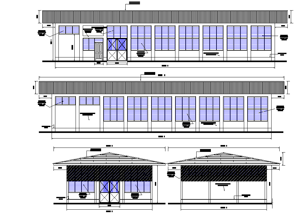Detail of Elevation and section wood factory detail dwg file