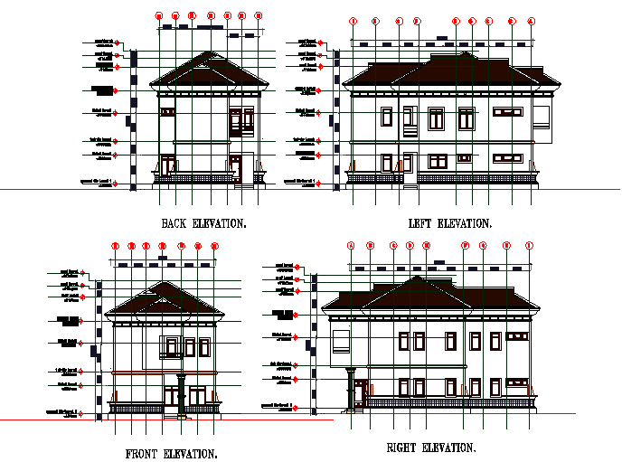 Detail of Elevation house autocad file