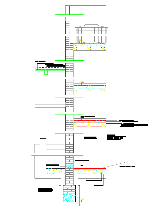 Detail of Wall Floor Roof Building Section
