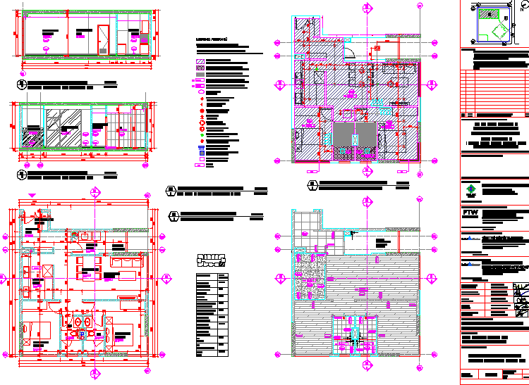 Apartment DWG with Floor Plans, Details and Front Elevations