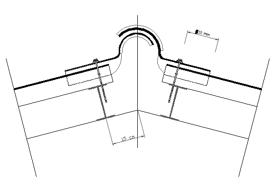 Detail of arrive of two sided water sewer dwg file