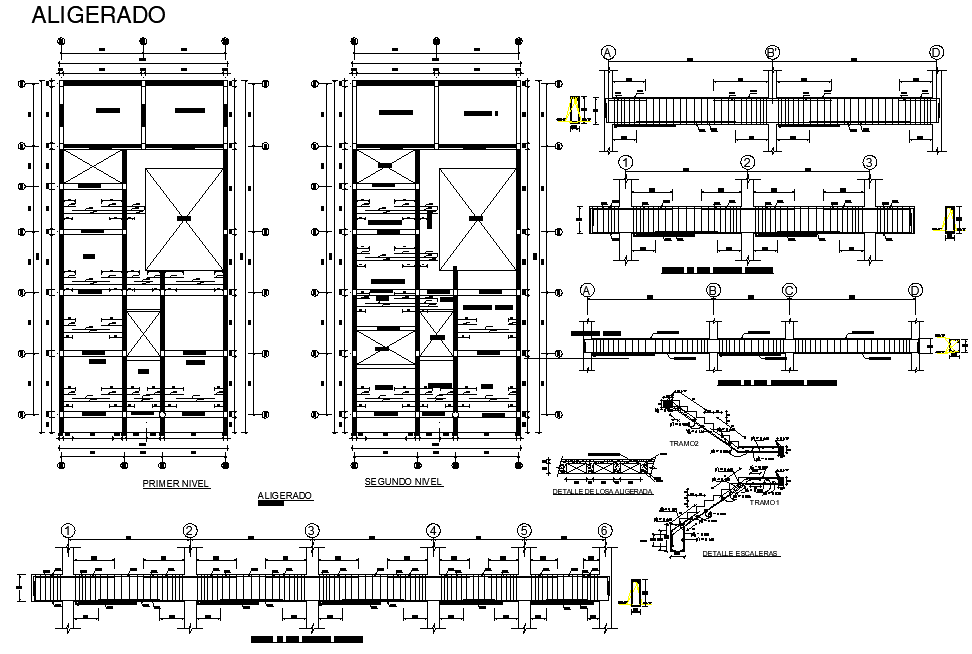 Detail of beam plan and section dwg file