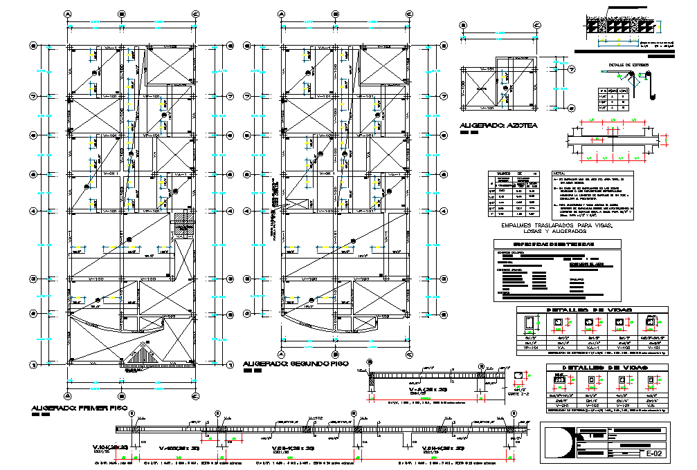Detail of beam plan and section layout file