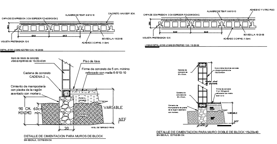 Detail of cement foundation detail dwg file