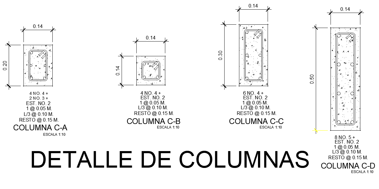 Detail of column plan layout file