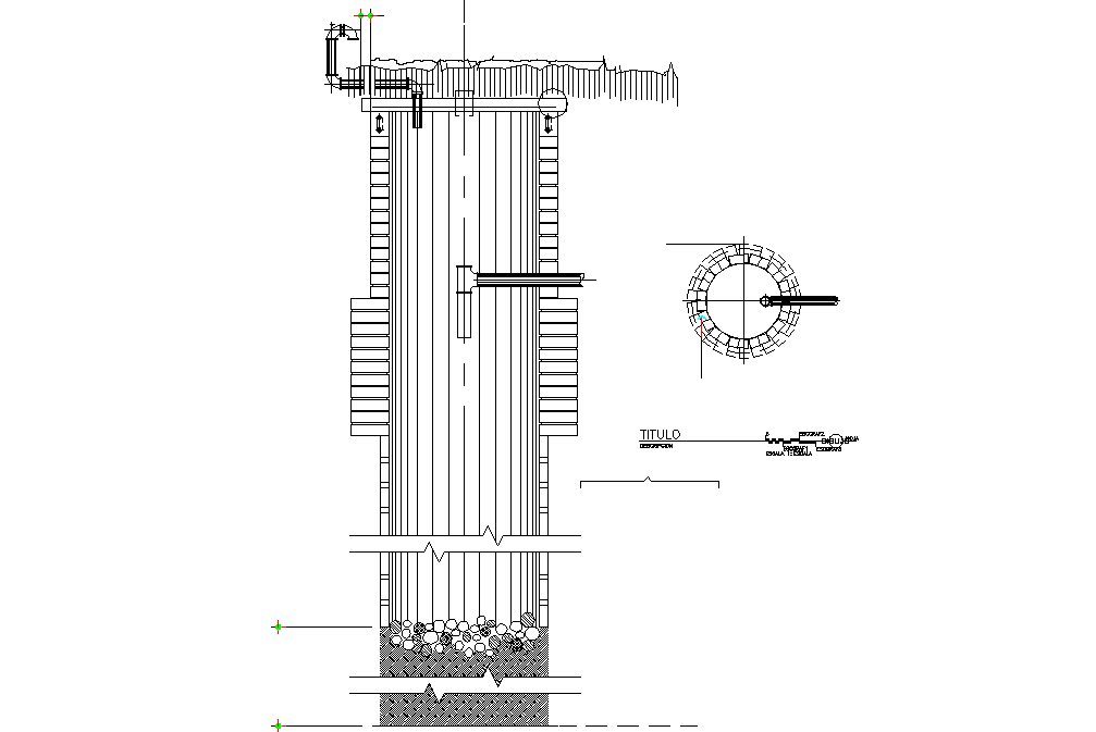 Detail of drain plan and elevation dwg file