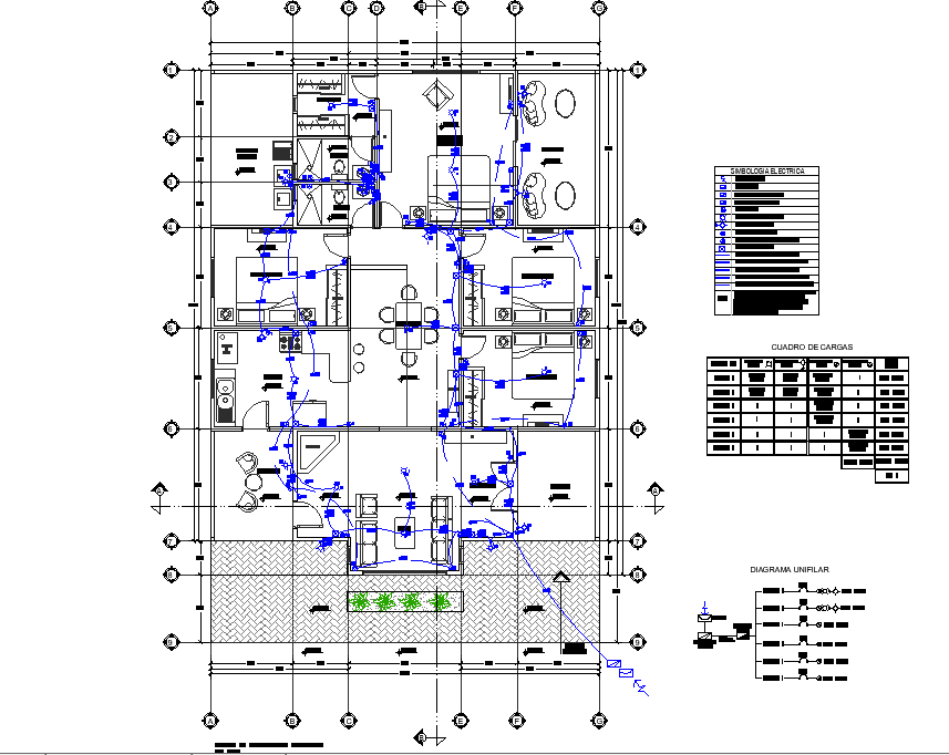 Detail of electrical house plan dwg file
