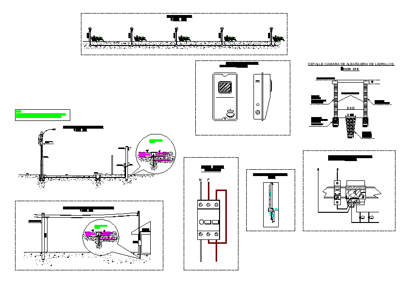 Detail of electrical installation house room autocad file