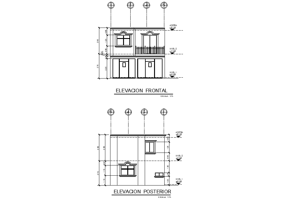 Detail of elevation house layout file