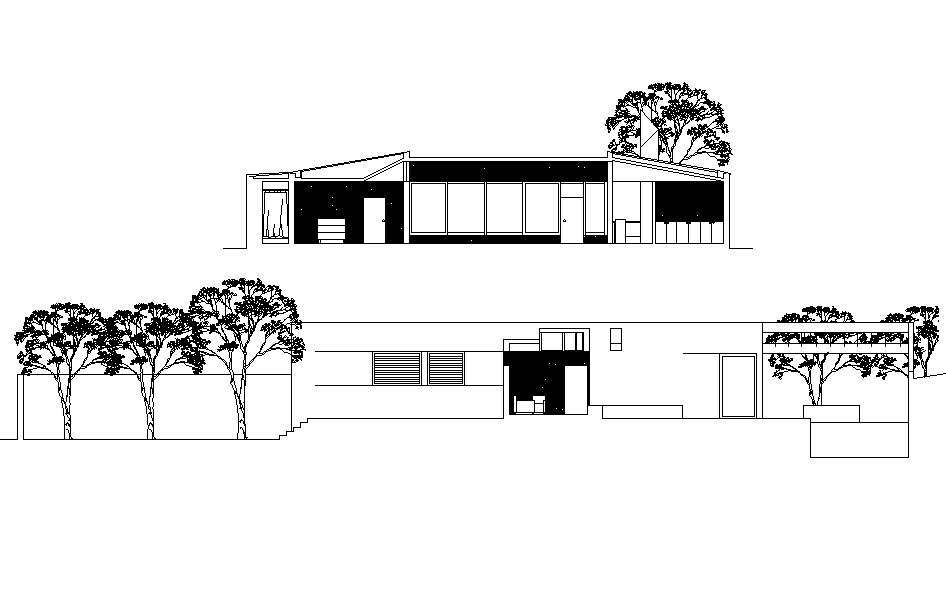 Detail of elevation house plan autocad file