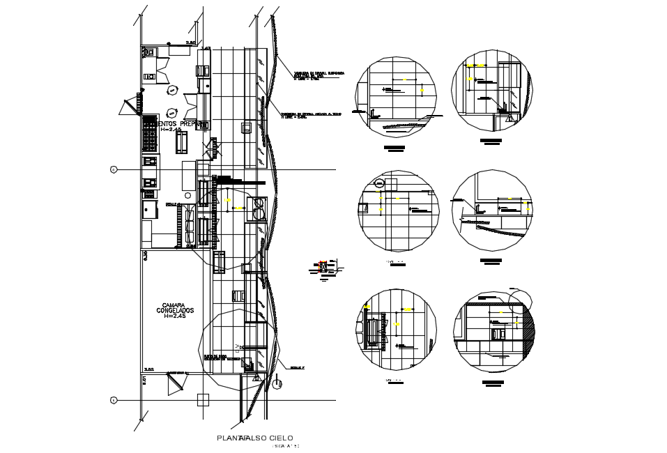 Detail of false ceiling plan dwg file