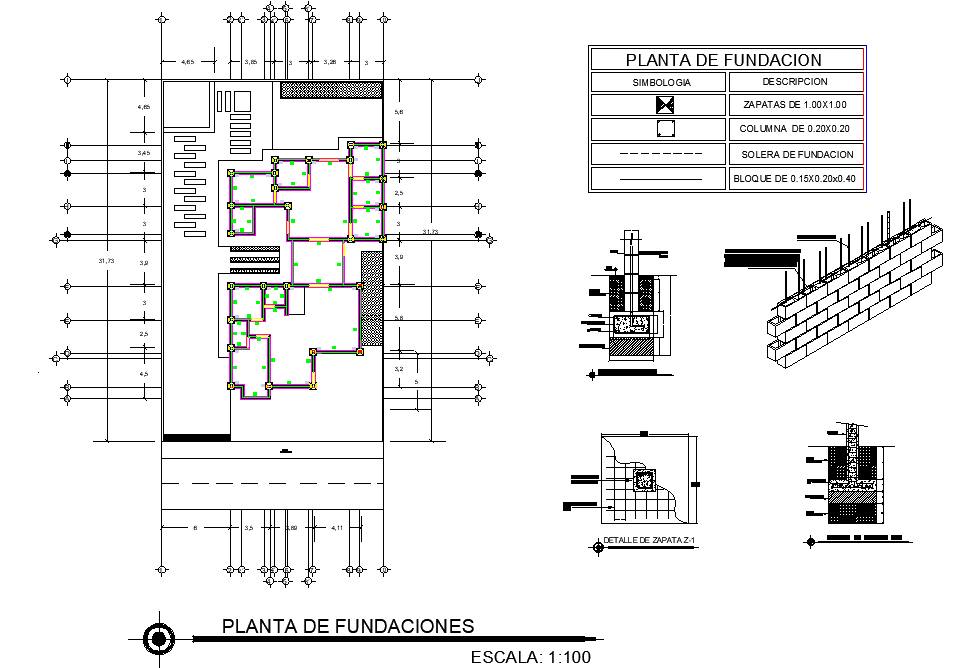 Detail of foundation plan layout file