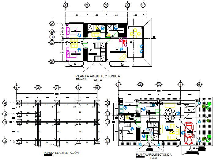 Detail of foundation plan to architect design plan detail dwg file