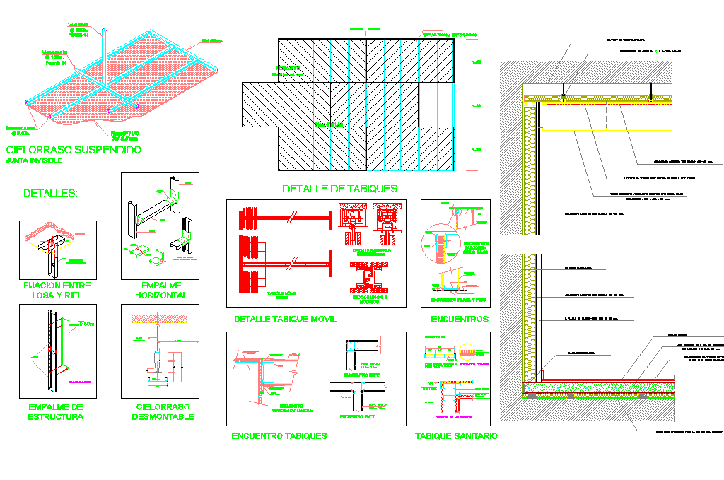 Detail of partitions dwg file