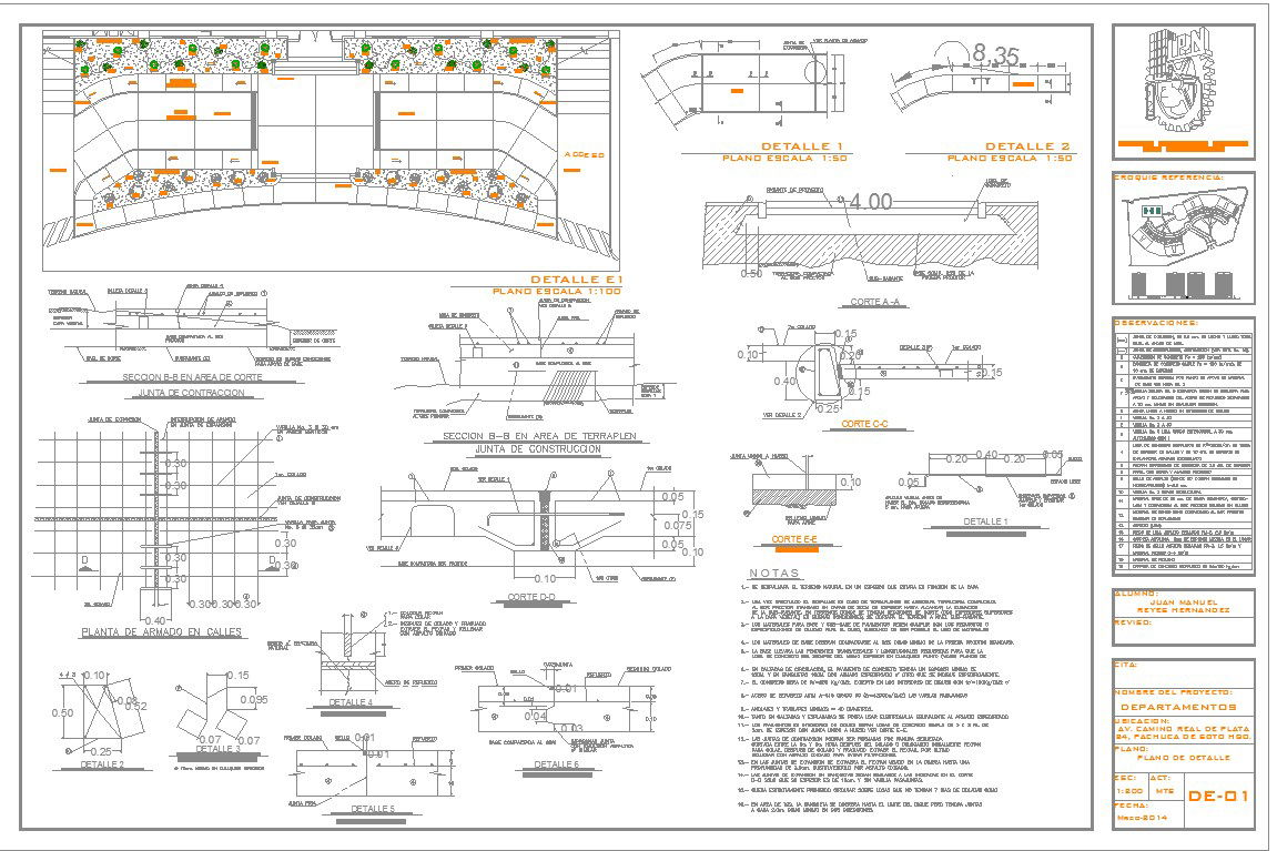 Detail of rcc bench cad drawing