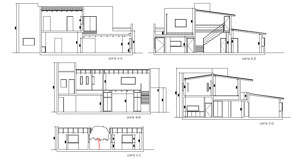 Detail of section 2 floor house plan layout file
