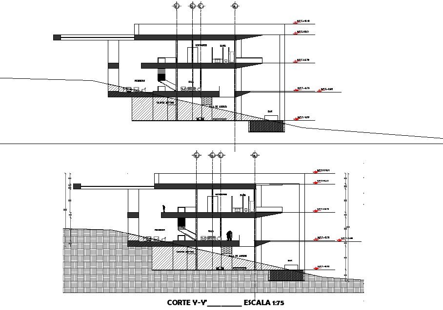 Detail of section home division dwg file