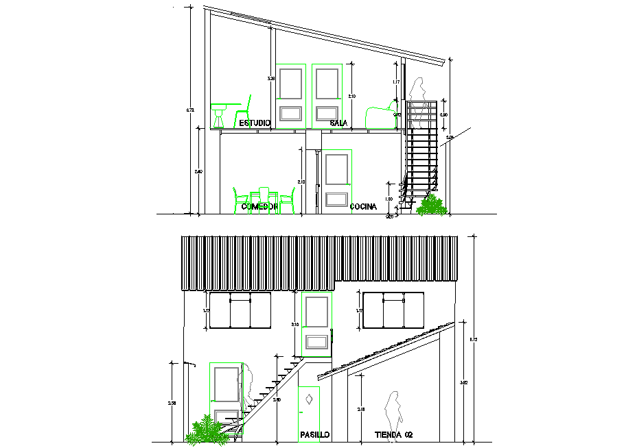 Detail of section house plan detail dwg file