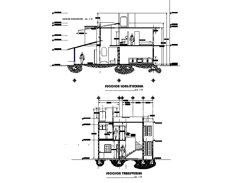 Detail of section rosary house plan autocad file