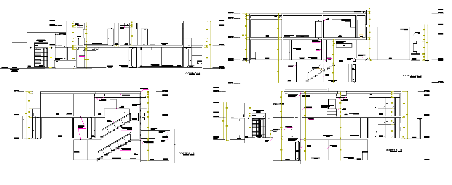 Detail of section single family home plan autocad file