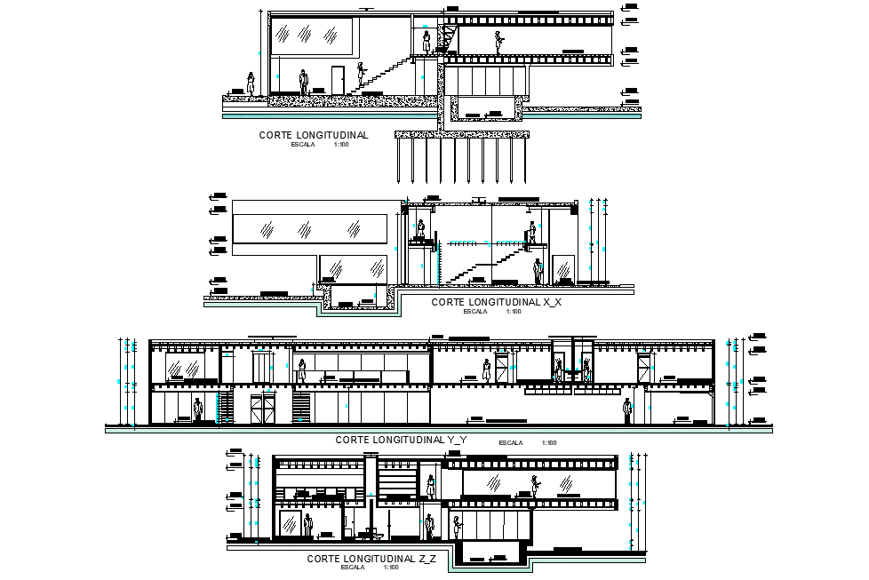 Detail of section viilla or retirement home plan autocad file