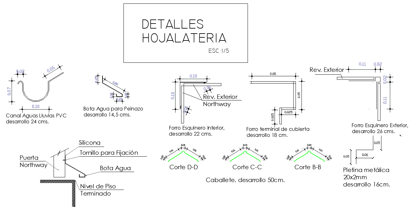 Detail of sheet metal dwg file