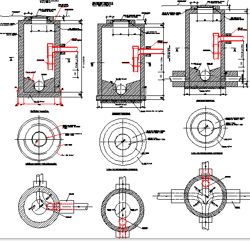 Detail of special chamber falls of mailboxes dwg file