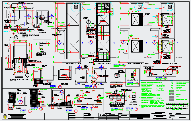 Detail of steel elevator two levels design drawing