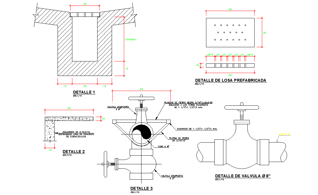 Detail of valve section plan dwg file