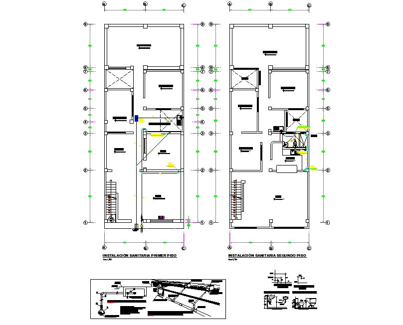 Detail of water pipe line detail dwg file