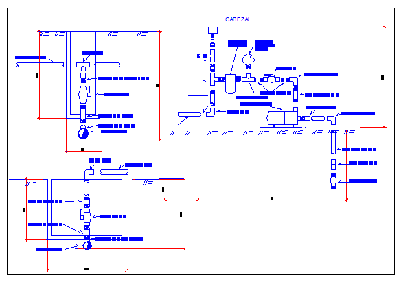 Detail of watering and plumbing system of bathroom dwg file