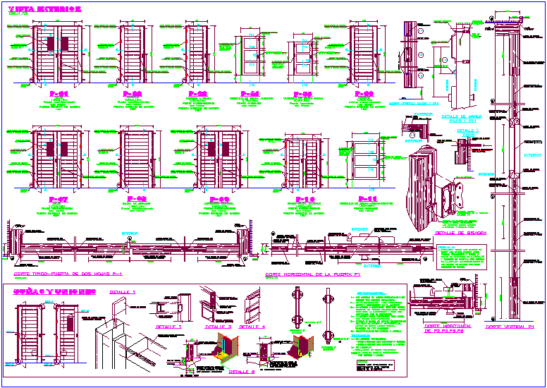 Detail of wooden door with view
