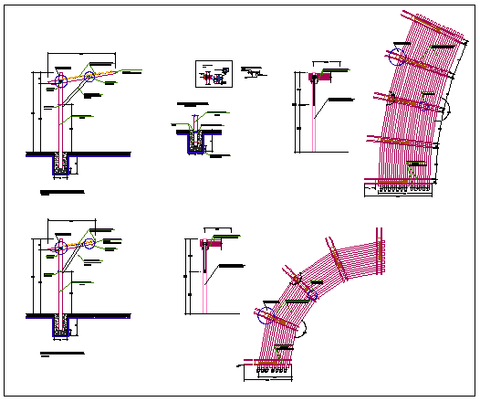 Detail of wooden pergola design drawing