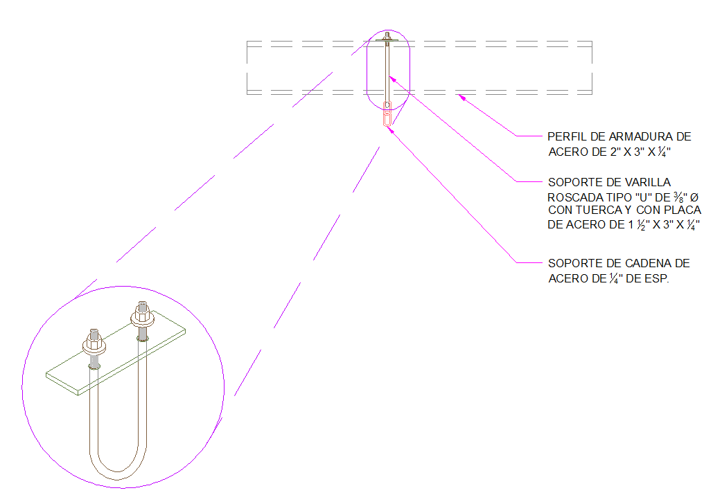 Detail rod bracket type u for Light