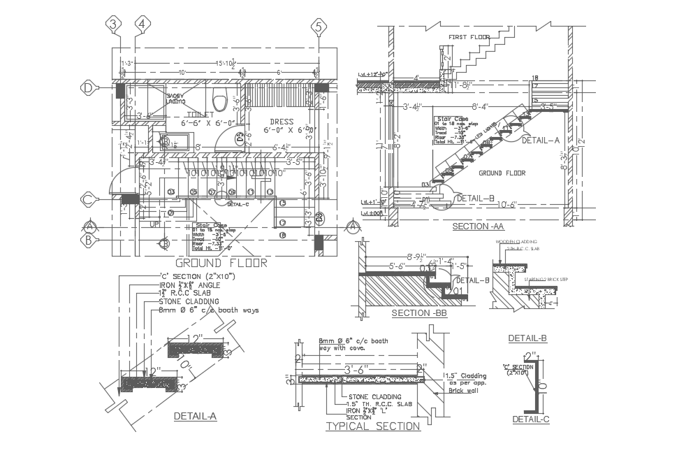 Detail staircase Dwg file